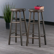 Load image into Gallery viewer, Winsome Wood Shelby 2-Pc Swivel Seat Bar Stool Set in Oyster Gray