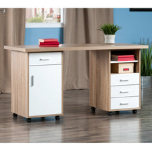 Load image into Gallery viewer, Winsome Wood Kenner 3-Pc Modular Desk Set in Reclaimed Wood and White