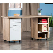 Load image into Gallery viewer, Winsome Wood Kenner 3-Pc Modular Desk Set in Reclaimed Wood and White