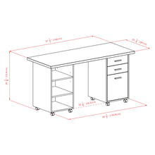 Load image into Gallery viewer, Winsome Wood Kenner 3-Pc Modular Desk Set in Reclaimed Wood and White