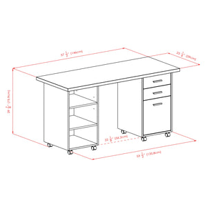 Winsome Wood Kenner 3-Pc Modular Desk Set in Reclaimed Wood and White