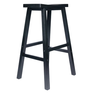 Winsome Wood Satori Saddle Seat Bar Stool in Black