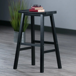 Winsome Wood Satori Saddle Seat Bar Stool in Black