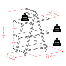 Load image into Gallery viewer, Winsome Wood Aaron 3-Tier A-Frame Shelf in Black