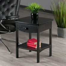 Load image into Gallery viewer, Winsome Wood Claire Curved Accent Table, Nightstand in Black