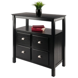 Winsome Wood Timber Buffet Cabinet in Black