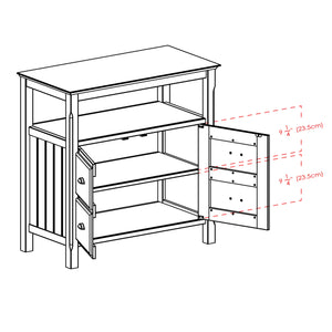 Winsome Wood Timber Buffet Cabinet in Black