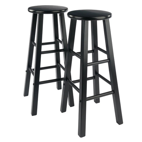 Winsome Wood Element 2-Pc Bar Stool Set in Black