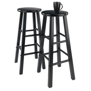 Winsome Wood Element 2-Pc Bar Stool Set in Black