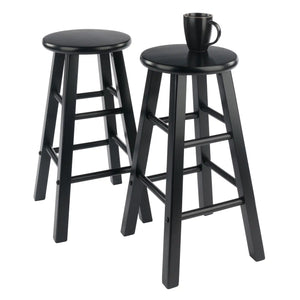 Winsome Wood Element 2-Pc Counter Stool Set in Black