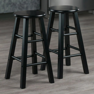 Winsome Wood Element 2-Pc Counter Stool Set in Black