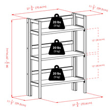 Load image into Gallery viewer, Winsome Wood Torino 3-Pc Foldable Shelf with 2 Foldable Wide Fabric Baskets in Black