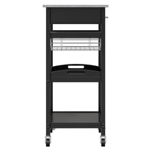 Load image into Gallery viewer, Winsome Wood Julia Utility Kitchen Cart, Granite Top in Black 