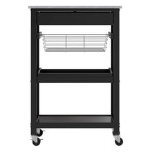 Load image into Gallery viewer, Winsome Wood Julia Utility Kitchen Cart, Granite Top in Black 