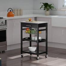 Load image into Gallery viewer, Winsome Wood Julia Utility Kitchen Cart, Granite Top in Black 