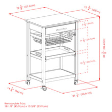 Load image into Gallery viewer, Winsome Wood Julia Utility Kitchen Cart, Granite Top in Black 