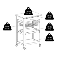 Load image into Gallery viewer, Winsome Wood Julia Utility Kitchen Cart, Granite Top in Black 