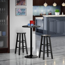 Load image into Gallery viewer, Winsome Wood Obsidian 3-Pc Round Pub Table and Round Seat Bar Stools in Black 