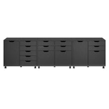 Load image into Gallery viewer, Winsome Wood Halifax 3-Pc Cabinet Set with File Drawer in Black 