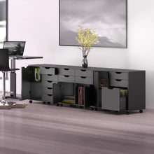 Load image into Gallery viewer, Winsome Wood Halifax 3-Pc Cabinet Set with File Drawer in Black 