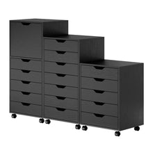 Load image into Gallery viewer, Winsome Wood Halifax 3-Pc Multi-Drawer Storage Cabinet Set in Black