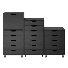 Load image into Gallery viewer, Winsome Wood Halifax 3-Pc Multi-Drawer Storage Cabinet Set in Black