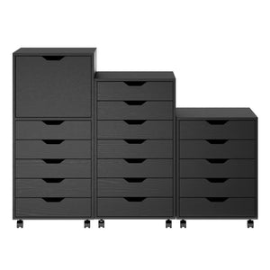 Winsome Wood Halifax 3-Pc Multi-Drawer Storage Cabinet Set in Black