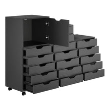 Load image into Gallery viewer, Winsome Wood Halifax 3-Pc Multi-Drawer Storage Cabinet Set in Black