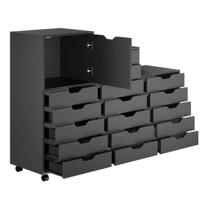 Winsome Wood Halifax 3-Pc Multi-Drawer Storage Cabinet Set in Black