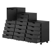 Load image into Gallery viewer, Winsome Wood Halifax 3-Pc Multi-Drawer Storage Cabinet Set in Black