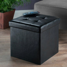 Load image into Gallery viewer, Winsome Wood Ashford Square Storage Ottoman in Black 