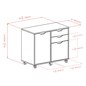 Winsome Wood Halifax Wide Storage Cabinet, 2-Drawer, Filing Cabinet in Black