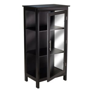 Winsome Wood Wood Poppy Display Cabinet, Glass Door in Black