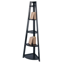 Load image into Gallery viewer, Winsome Wood Adam 5-Tier A-Frame Corner Shelf in Black