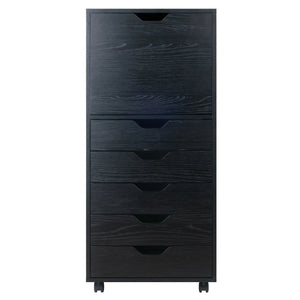 Winsome Wood Halifax Tall Storage Cabinet, 5-Drawer in Black