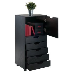 Winsome Wood Halifax Tall Storage Cabinet, 5-Drawer in Black