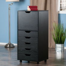 Load image into Gallery viewer, Winsome Wood Halifax Tall Storage Cabinet, 5-Drawer in Black