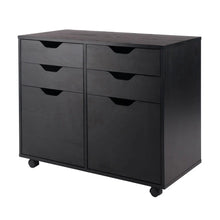 Load image into Gallery viewer, Winsome Wood Halifax Wide 2-Door Storage Cabinet, 4-Drawer in Black