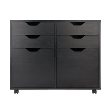 Load image into Gallery viewer, Winsome Wood Halifax Wide 2-Door Storage Cabinet, 4-Drawer in Black