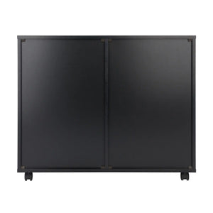 Winsome Wood Halifax Wide 2-Door Storage Cabinet, 4-Drawer in Black