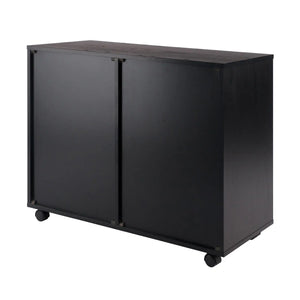 Winsome Wood Halifax Wide 2-Door Storage Cabinet, 4-Drawer in Black