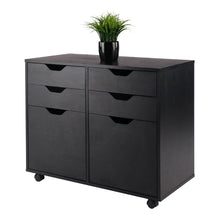 Load image into Gallery viewer, Winsome Wood Halifax Wide 2-Door Storage Cabinet, 4-Drawer in Black