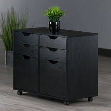 Load image into Gallery viewer, Winsome Wood Halifax Wide 2-Door Storage Cabinet, 4-Drawer in Black