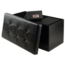 Load image into Gallery viewer, Winsome Wood Ashford Rectangular Storage Ottoman in Black 