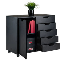 Load image into Gallery viewer, Winsome Wood Halifax Wide Storage Cabinet, 5-Drawer in Black 