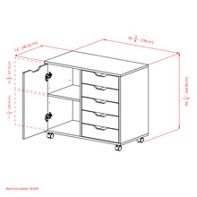 Load image into Gallery viewer, Winsome Wood Halifax Wide Storage Cabinet, 5-Drawer in Black 