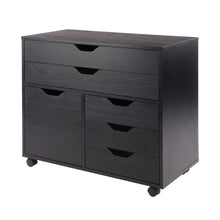 Load image into Gallery viewer, Winsome Wood Halifax Wide Storage Cabinet, 3-Small &amp; 2-Wide Drawers in Black