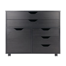 Load image into Gallery viewer, Winsome Wood Halifax Wide Storage Cabinet, 3-Small &amp; 2-Wide Drawers in Black