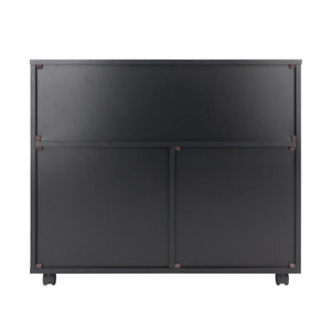 Winsome Wood Halifax Wide Storage Cabinet, 3-Small & 2-Wide Drawers in Black