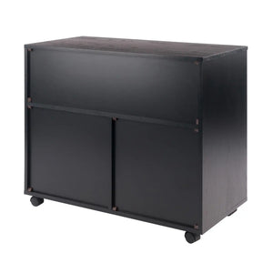 Winsome Wood Halifax Wide Storage Cabinet, 3-Small & 2-Wide Drawers in Black